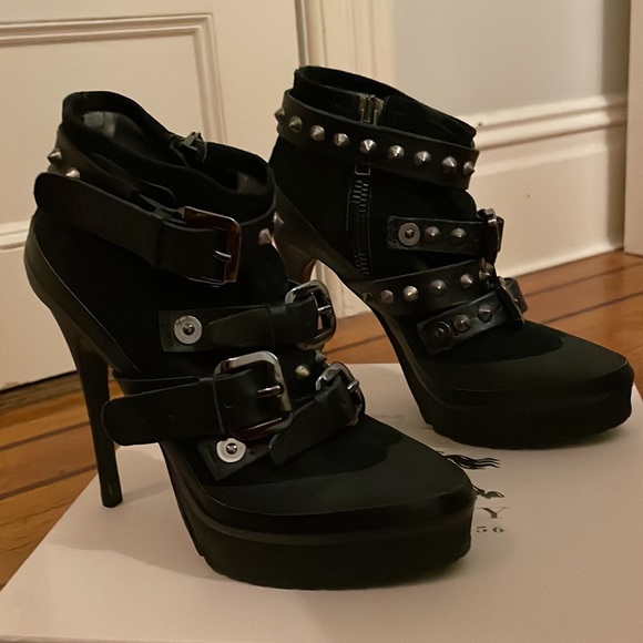 Burberry Studded Stiletto Moto Booties - Picture 2 of 10